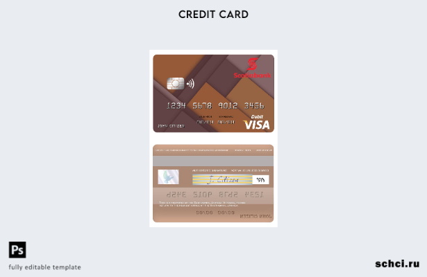 цифровая загрузка шаблона дебетовой карты Visa Jamaica Scotiabank Visa